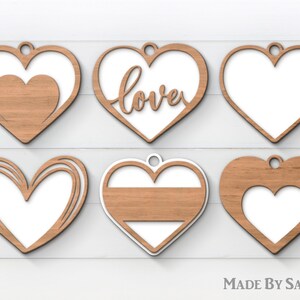 Hearts Tags SVG, Valentine Tags SVG Laser Cut, Mother's Day Glowforge SVG, Glowforge Valentine files, File For Cricut, image 3