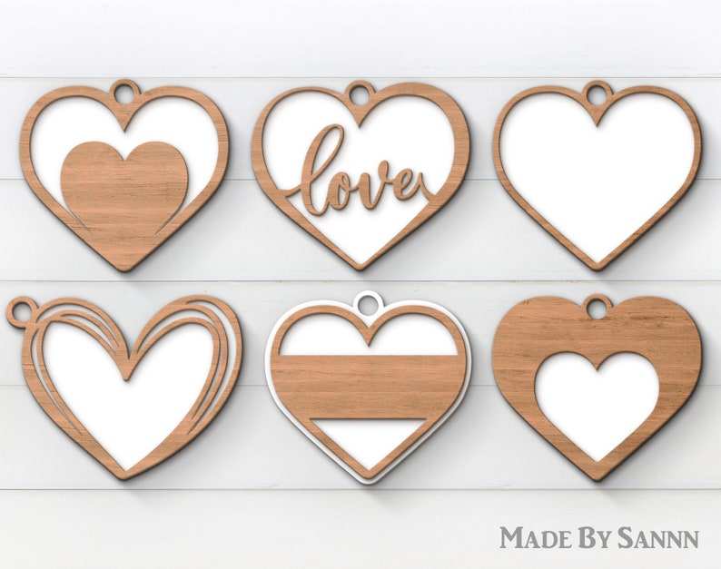 Hearts Tags SVG, Valentine Tags SVG Laser Cut, Mother's Day Glowforge SVG, Glowforge Valentine files, File For Cricut, image 3