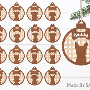 Rotan Hond Kerst Ornament SVG, Hond Ornament Bundel Svg, Snowglobe Ornamenten SVG, Laser Gesneden Bestand, Kerstmis, Hond Paw Svg, Glowforge bestanden