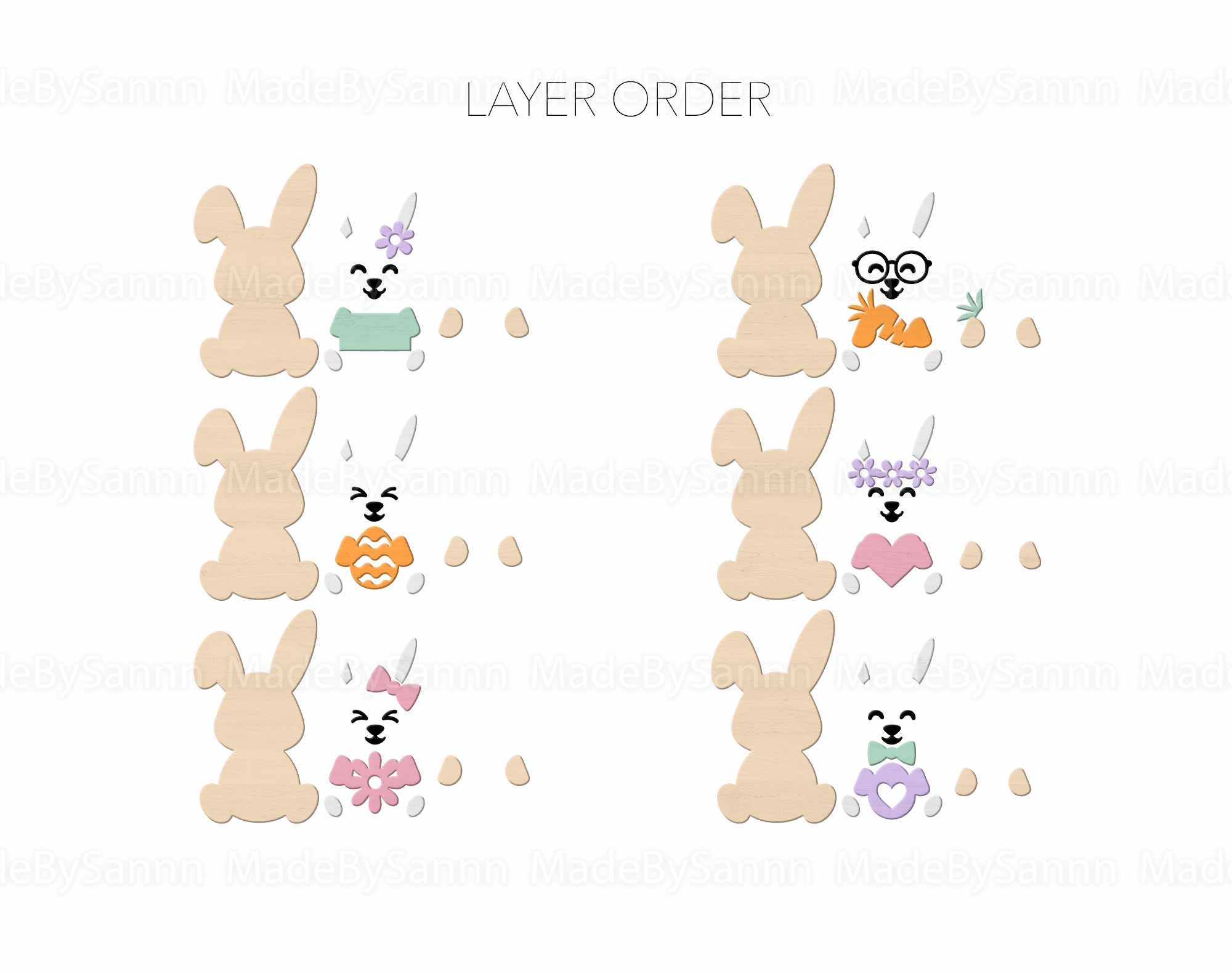 Cute Bunny Bundle SVG, Easter Bunnies Svg, Rabbit Bundle Svg, Spring ...