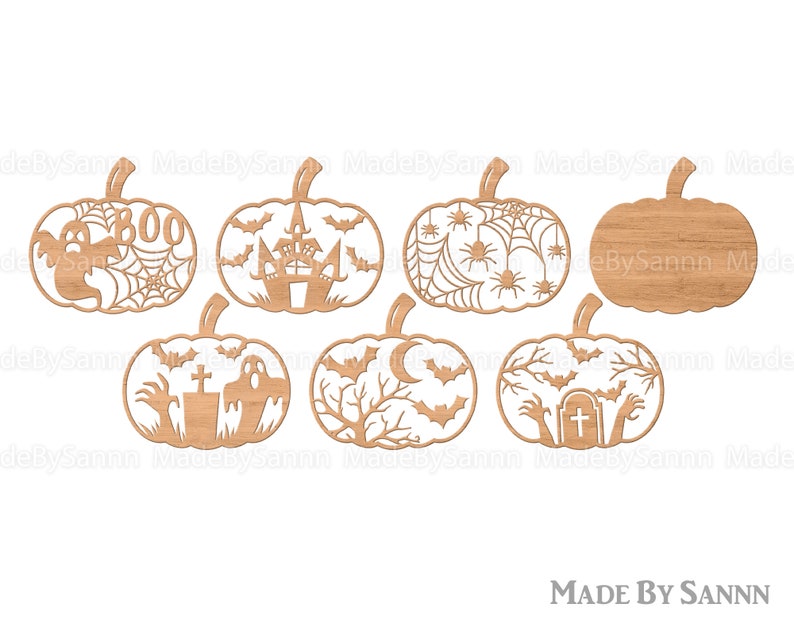 Halloween Pumpkin Bundle Svg, Pumpkins svg, Halloween Decor svg, Pumpkin Laser Cut Files, Halloween svg, Glowforge Pumpkin File svg dxf image 3