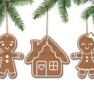 Lebkuchen Cookie Laser Svg, Glowforge Dateien, Weihnachten Dekor SVG, Laser Cut File, Keks Svg, Weihnachtsornamente, Ffiles für Glowforge
