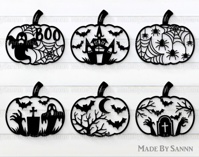 Halloween Pumpkin Bundle Svg, Pumpkins svg, Halloween Decor svg, Pumpkin Laser Cut Files, Halloween svg, Glowforge Pumpkin File svg dxf image 2