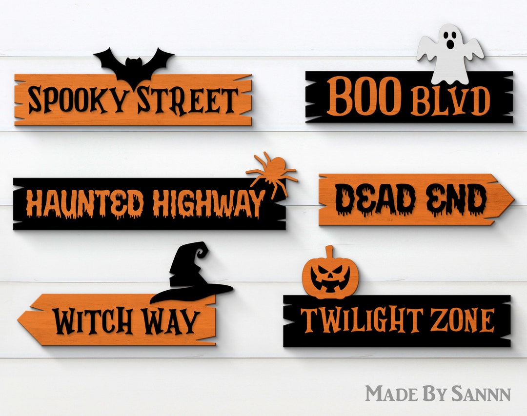 Halloween Street Signs Svg, Halloween Sign Svg, Halloween Decor Svg