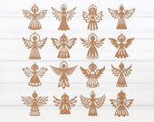 Cute Angel Ornaments Svg Bundle, Angel Svg, Christmas Ornaments Svg, Laser Cut Files, Christmas Glowforge, Christmas Decor Svg, Angel Wings