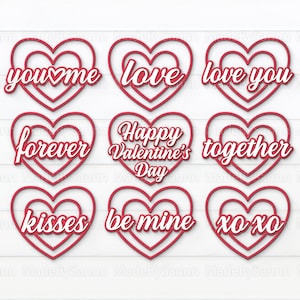 Hearts Svg, Hearts For Easel Stands, Valentines Decor, Valentines Quotes Svg, Valentines Laser cut, Love Svg, Hanging Hearts, Glowforge Svg