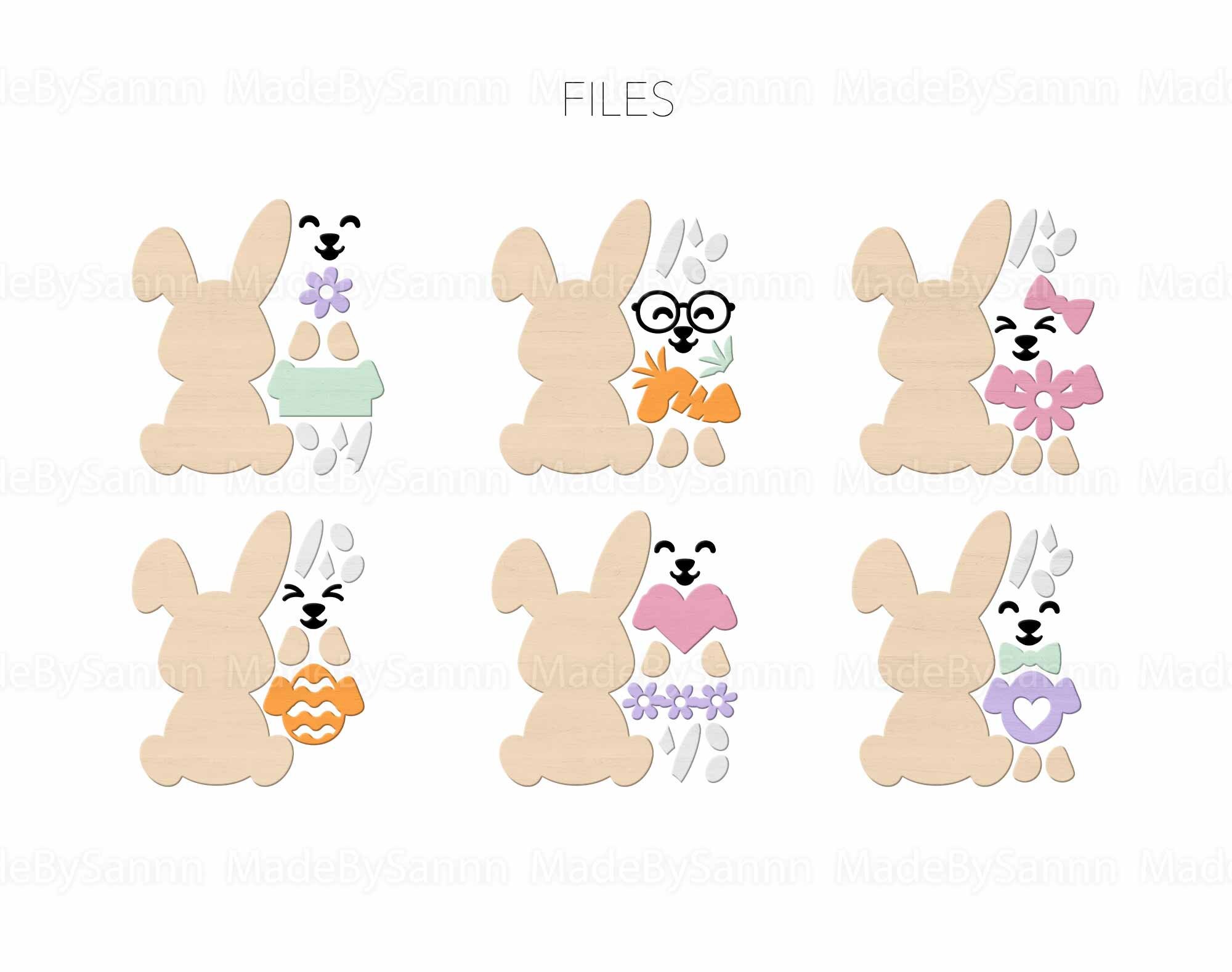 Cute Bunny Bundle SVG, Easter Bunnies Svg, Rabbit Bundle Svg, Spring ...