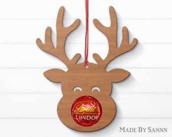 Reindeer Chocolate SVG, Christmas Chocolate Holder SVG, Reindeer Svg, Holder Cricut Silhouette, Glowforge Svg, Laser Cut File, dxf, ai, svg