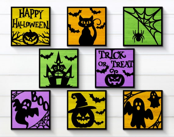 Halloween Tiered Tray svg, Halloween Home Decor, Halloween svg Bundle, Halloween Glowforge svg, Happy Halloween svg, Trick or Treat svg dxf