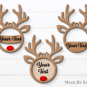 Renna SVG, Ornamenti di Natale Svg, Renna Bauble Svg, Glowforge SVG, Taglio laser, File per Cricut, Decorazioni natalizie, eps, dxf, ai, svg