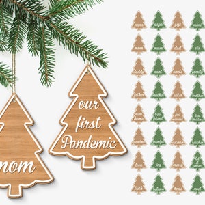 Hanging Christmas Tree SVG, Christmas Tree Bundle SVG, Christmas Laser cutting file, Tree Decoration, Xmas Svg, Glowforge Files dxf, ai, eps
