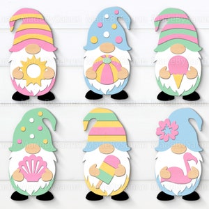Pacchetto Gnome estivo Svg, Gnomi estivi SVG, Summer Gloworge SVG, Gnome con Flamingo SVG, File per Cricut, Taglio laser estivo, Decorazioni estive