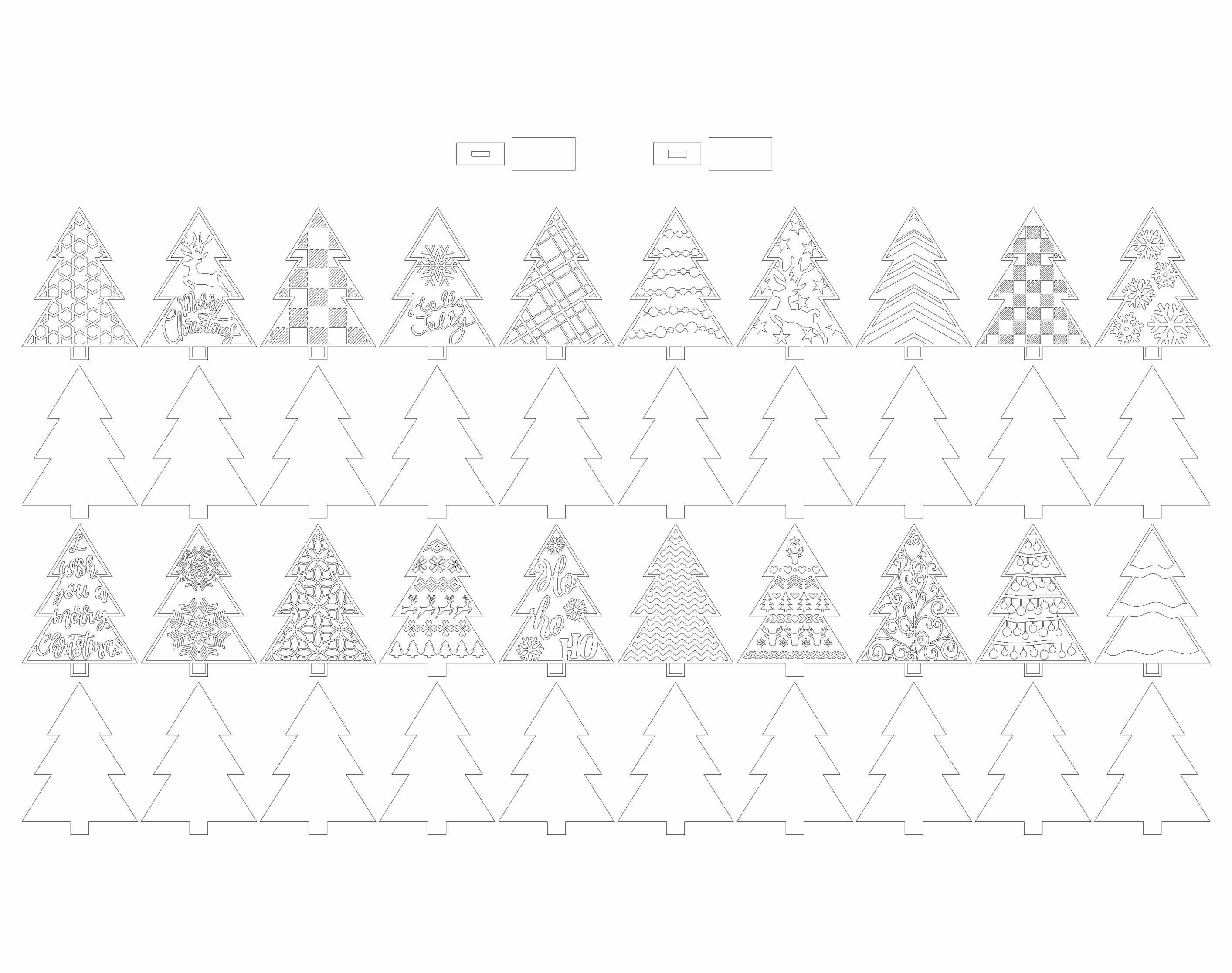 Standing Christmas Tree Bundle Christmas Trees 20 Design Etsy