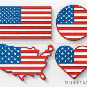 Bandiera degli Stati Uniti d'America Svg, Giorno della bandiera Svg, Bandiera americana Svg, Quattro luglio Svg, USA Svg, File Glowforge, Taglio laser Svg, Cricut Svg
