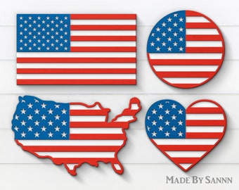 アメリカ合衆国国旗SVG、国旗の日SVG、アメリカ国旗SVG、7月4日SVG、USA SVG、Glowforgeファイル、レーザーカットSVG、Cricut SVG