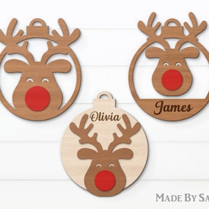 Rentier Ornament SVG, Christbaumschmuck Svg, Rentier SVG, Rentier SVG, Glowforge SVG, Laser Cut, Datei für Cricut, Weihnachtsdekoration