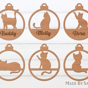 Cat Christmas Bauble SVG, Pet Christmas Ornament, Christmas Cat Ornaments SVG, Christmas Ball Svg, Laser Cut File, Cat Svg, Glowforge files