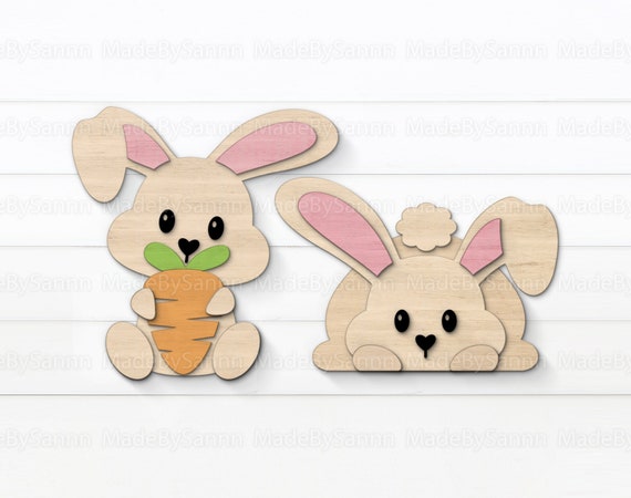 Bunny SVG, Easter Decor, Bunny Shelf Sitter File, Easter Mantel Decor, Spring Decor, Glowforge Svg, Laser Cut File, Files For Cricut