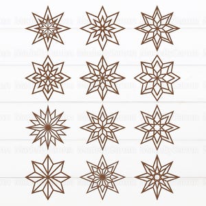 Christmas Stars Bundle Svg, Star Ornaments Svg, Christmas Star Svg, Laser Cut Files, Christmas Svg, Christmas Glowforge File, Xmas Decor