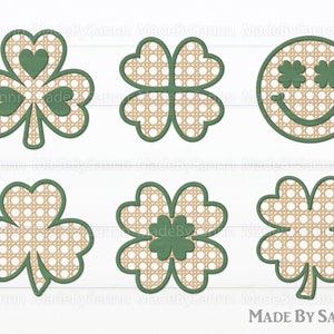 Rattan Shamrock Svg Bundle, Glowforge Files, Rattan Cane Clover Svg, Irish Clover Svg, St Patricks Day SVG, File for CriCut, Laser Cut File