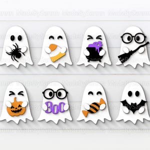 Cute Ghosts Bundle SVG, Halloween svg, Ghost Bundle svg, Halloween Laser Cut Files, Glowforge Halloween Bundle Svg, Halloween sign cut file