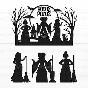 Halloween Witch Decor Svg, Witches Laser Cut Svg, Witches Sisters Svg, Halloween Decor Svg, Witch Tiered Tray Decor, Halloween Glowforge Svg