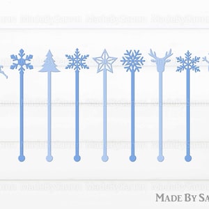 Winter Stir Swizzle Sticks SVG, Christmas Drink Stirrers SVG, Glowforge Svg, Winter Svg, Christmas Svg, File For Cut, Christmas Decor