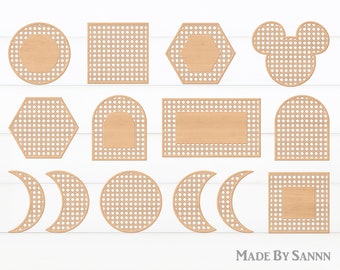 Cane Rattan Name Sign SVG, Rattan Bundle Svg, Rattan Round Sign Svg, Glowforge Svg, Rattan Door Hanger svg, Rattan Pattern svg dxf, Boho Svg