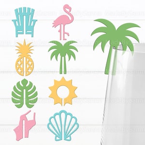 Etiquetas de marcador de vidro de flores svg, etiquetas de marcador de vidro de verão svg, charme de vidro, decoração de verão, etiquetas de marcador de vidro de bebida svg, enfeites de verão