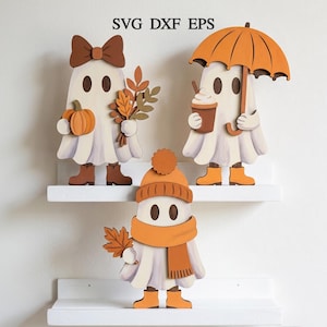 Leuke herfstspookjes SVG-bundel, herfstdecoratie SVG, herfstspookjes SVG, herfstdecoratie SVG, pompoenkruiden SVG, lasersnijden, Glowforge SVG, Xtool CNC-bestand