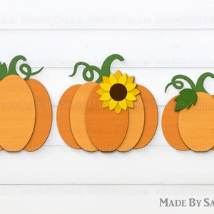 Autumn Pumpkins Svg, Fall Gowforge Svg, Autumn Svg, Fall Decor, Laser Cut File, Farmhouse SVG, Pumpkin Shelf Sitter Svg, Sunflower Svg