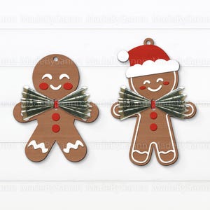 Hombre de pan de jengibre titular de dinero svg, signo de dinero adorno de Navidad, Navidad Glowforge svg, titular de regalo de dinero svg, pan de jengibre de Navidad svg