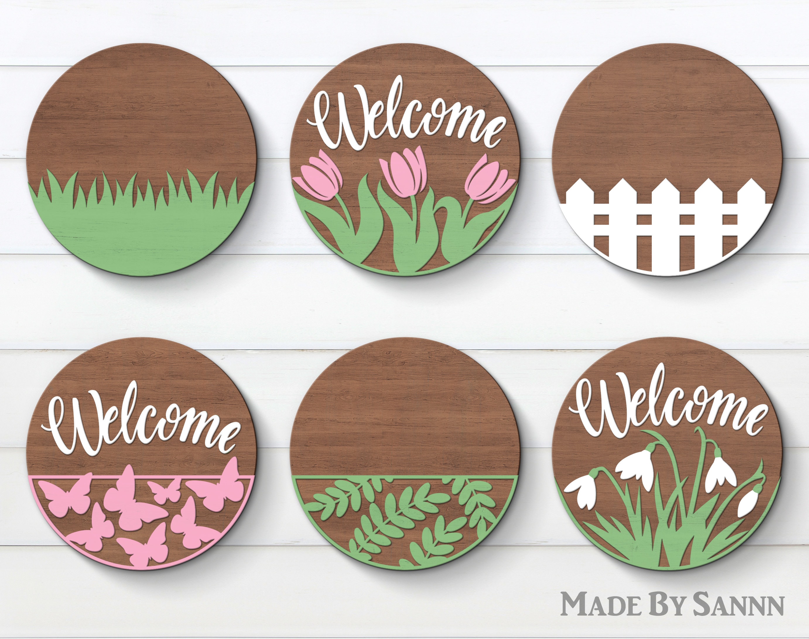 Spring Door Hanger Svg, Spring Round Sign Svg, Spring Bundle Svg ...