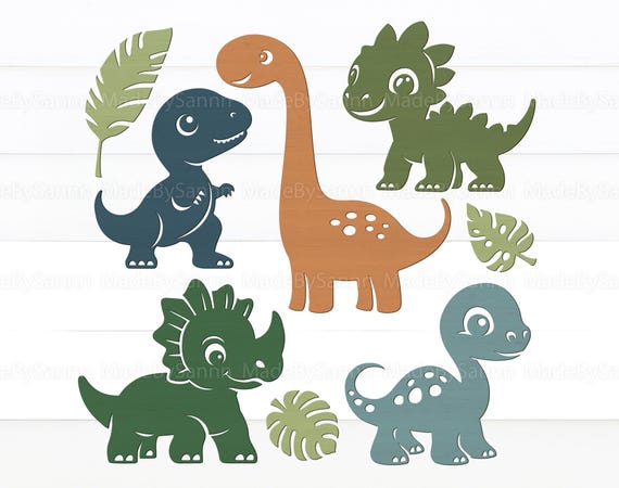 Cute Baby Dinosaur SVG Bundle, Dinosaur Silhouette Svg, Detailed Dinosaur SVG Bundle, Laser Cut, T-rex svg, Dino svg, Glowforge Svg, Digital