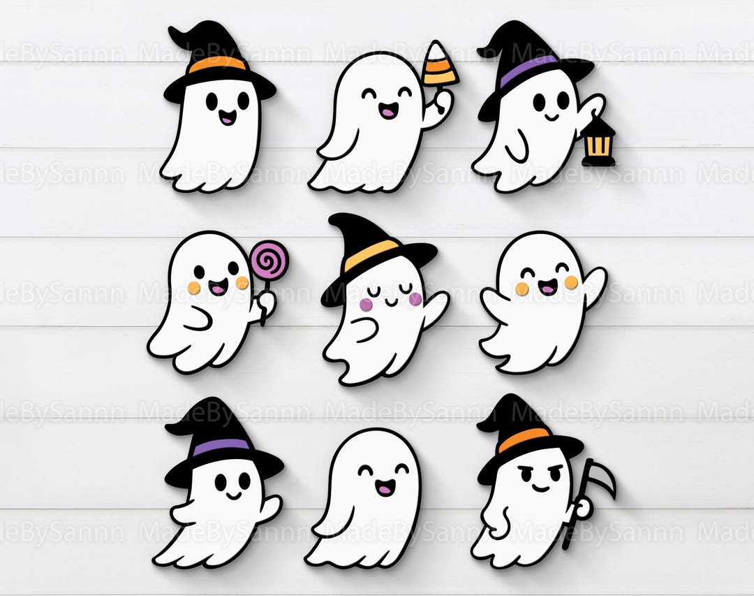 Cute Halloween Ghosts Bundle SVG, Halloween Svg, Halloween Ghost Decor ...
