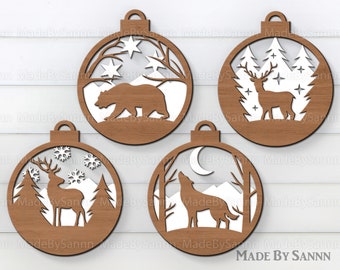 3D Weihnachtsschmuck, Weihnachtskugeln Bündel svg, Weihnachtsornament Mehrschichtige, Weihnachtsglühforge svg, Weihnachtskugeln svg dxf