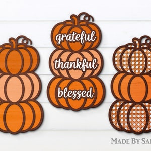 Standing Pumpkins Svg, Fall Gowforge Svg, Autumn Svg, Fall Home Decor, Thanksgiving Svg, Stacking Pumpkins, Pumpkin Svg, eps, dxf, ai