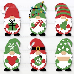 Christmas Gnome Bundle SVG, Decorazioni natalizie, Ornamenti Gnome di Natale Svg, Gnomes Sign, Laser Cut, Glowforge Svg, File per CriCut