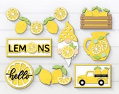 Lemon Tier Tray Svg, Tier Tray Fruit Svg, Summer Svg, Glowforge Svg, Laser Cut File, Tiered Tray decor, Lemon Gnome Svg, Lemon Truck Svg