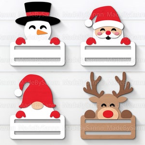 Lindo clip de dinero de Navidad svg, signo de dinero adorno de Navidad, Navidad Glowforge svg, titular de regalo de dinero svg, muñeco de nieve svg, gnomo de Chrismtas
