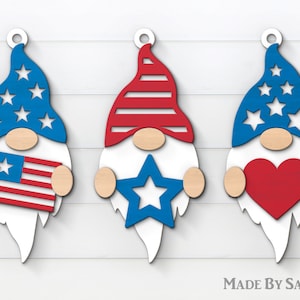 Patriotic Gnome Svg, 4th of July Gnomes, Independence Day Svg, Gloworge Svg, Files For Cricut, Laser Cut Files, Patriotic Gnome Clipart