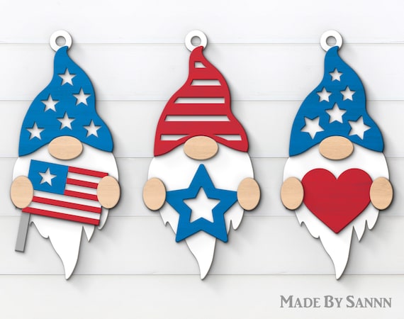 Patriotic Gnome Svg, 4th of July Gnomes, Independence Day Svg, Gloworge Svg, Files For Cricut, Laser Cut Files, Patriotic Gnome Clipart