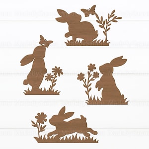 Stehende Hasen SVG, Osterdeko, Osterhasen SVG, Hasen-Regalfigur SVG, Frühlingsdeko, Glowforge SVG, Laserschnittdatei, Datei für Cricut