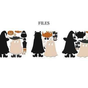 Cute Halloween Ghost SVG Bundle, Halloween Decor SVG, Black Cat Svg, Pumpkin Svg, Cute Ghosts Svg, Laser Cut, Glowforge Svg, Xtool Cnc File image 5