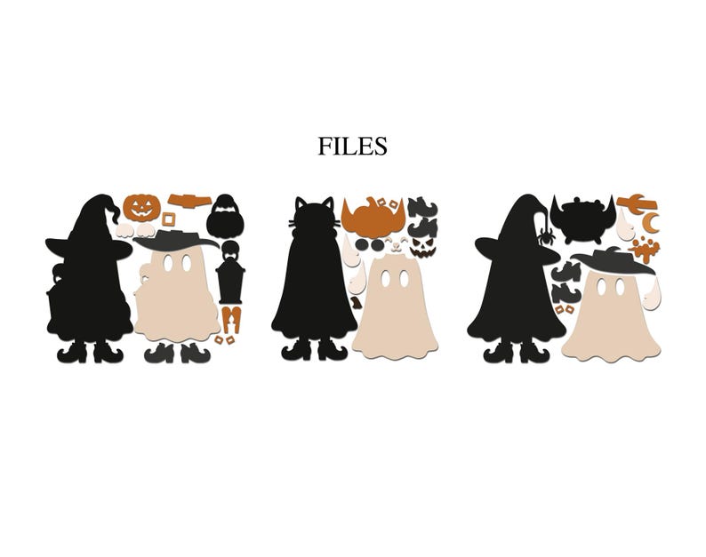 Cute Halloween Ghost SVG Bundle, Halloween Decor SVG, Black Cat Svg, Pumpkin Svg, Cute Ghosts Svg, Laser Cut, Glowforge Svg, Xtool Cnc File image 5