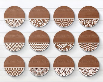 Patterned Door Hanger Svg, Door Hanger Bundle Svg, Welcome Sign SVG, SVG Template Bundle, Glowforge File, Vector File, Wood Cutting dxf, eps