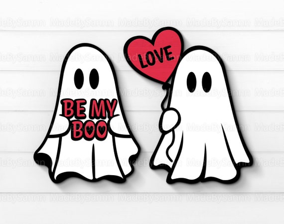 Valentines Ghosts Svg, Be my boo Svg, Love Svg, Valentine's Day Svg, Valentines Laser Cut Files, Glowforge Svg, Valentines Decor, Boo Svg