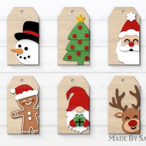 etiquetas de Navidad svg, adorno de muñeco de nieve svg, etiquetas de regalo svg, corte láser svg, glowforge de Navidad svg, reno svg, adornos de Navidad svg