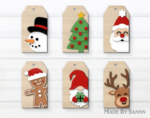 Christmas Tags Svg,  Snowman Ornament Svg, Gift Tags Svg, Laser Cut Svg, Christmas Glowforge Svg, Reindeer Svg, Christmas Ornaments Svg