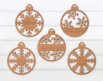 Christmas Ornament SVG, Christmas Signs Bundle SVG, Snowflake Svg, Christmas Decor, Laser Cut File, Glowforge files, Christmas Bauble SVG